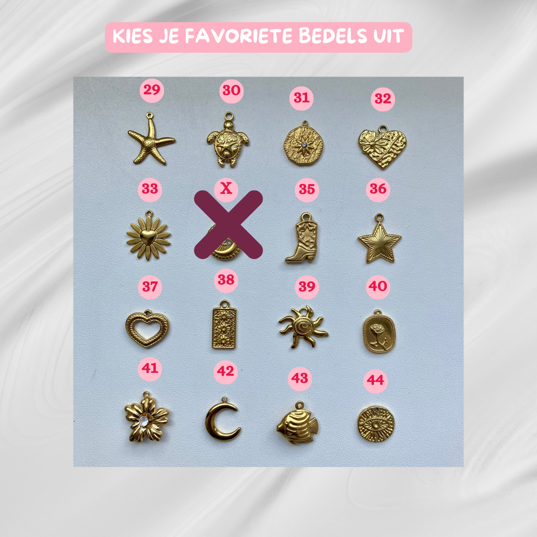 Goudkleurige bedels voor het samenstellen van je eigen ketting – Zafia Jewellery