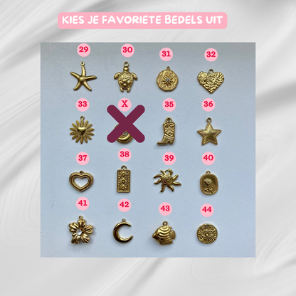 Goudkleurige bedels voor het samenstellen van je eigen ketting – Zafia Jewellery